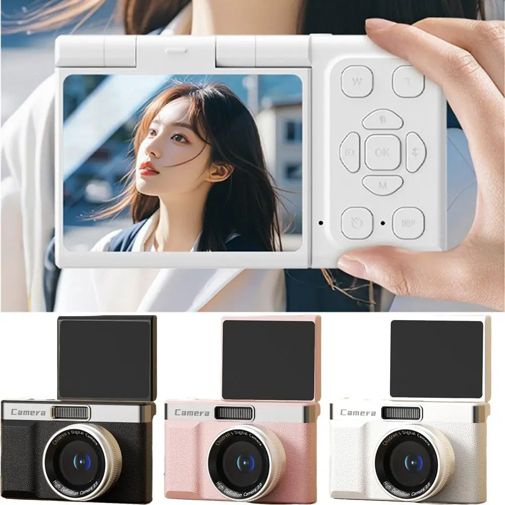 2.4' Screen 1080P HD Digital Camera 8x Zoom Flash Light Photography Video Camcorder 180°Flip Screen 4K Recording