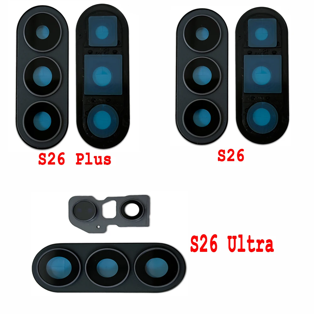 NEW For Samsung S26 / S26 Plus / S26 Ultra Back Camera Glass Lens Cover with Frame Holder with Sticker Replacement Part