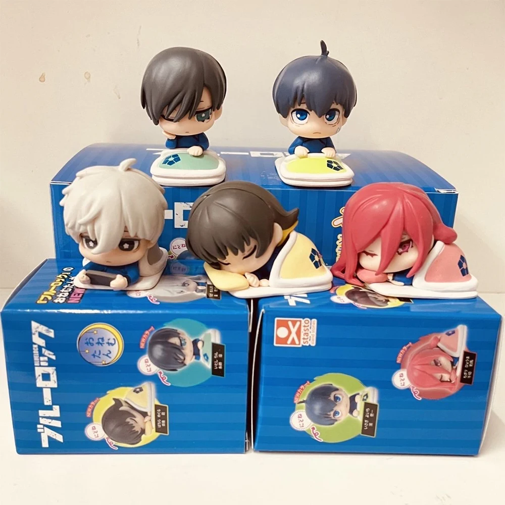 Anime Blue prison Sleep Bachira Meguru Figures Nagi Seishiro Isagi Yoichi Action Figure Halloween Decor Model Xmas Gift 5Pcs/Set