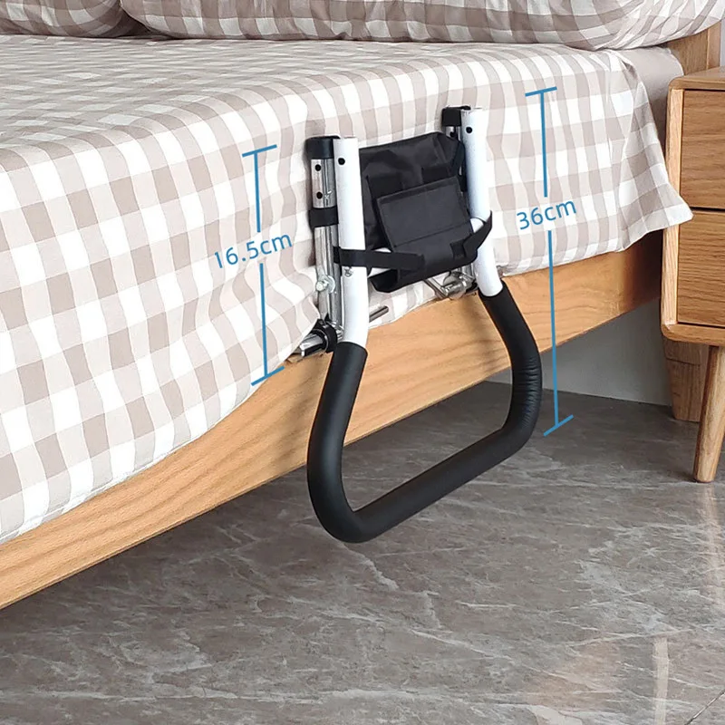Foldable Bed Rail for Elderly, Flip-Up Standing Assist Handle with Adjustable Height, Home Safety Support for Seniors & Disabled