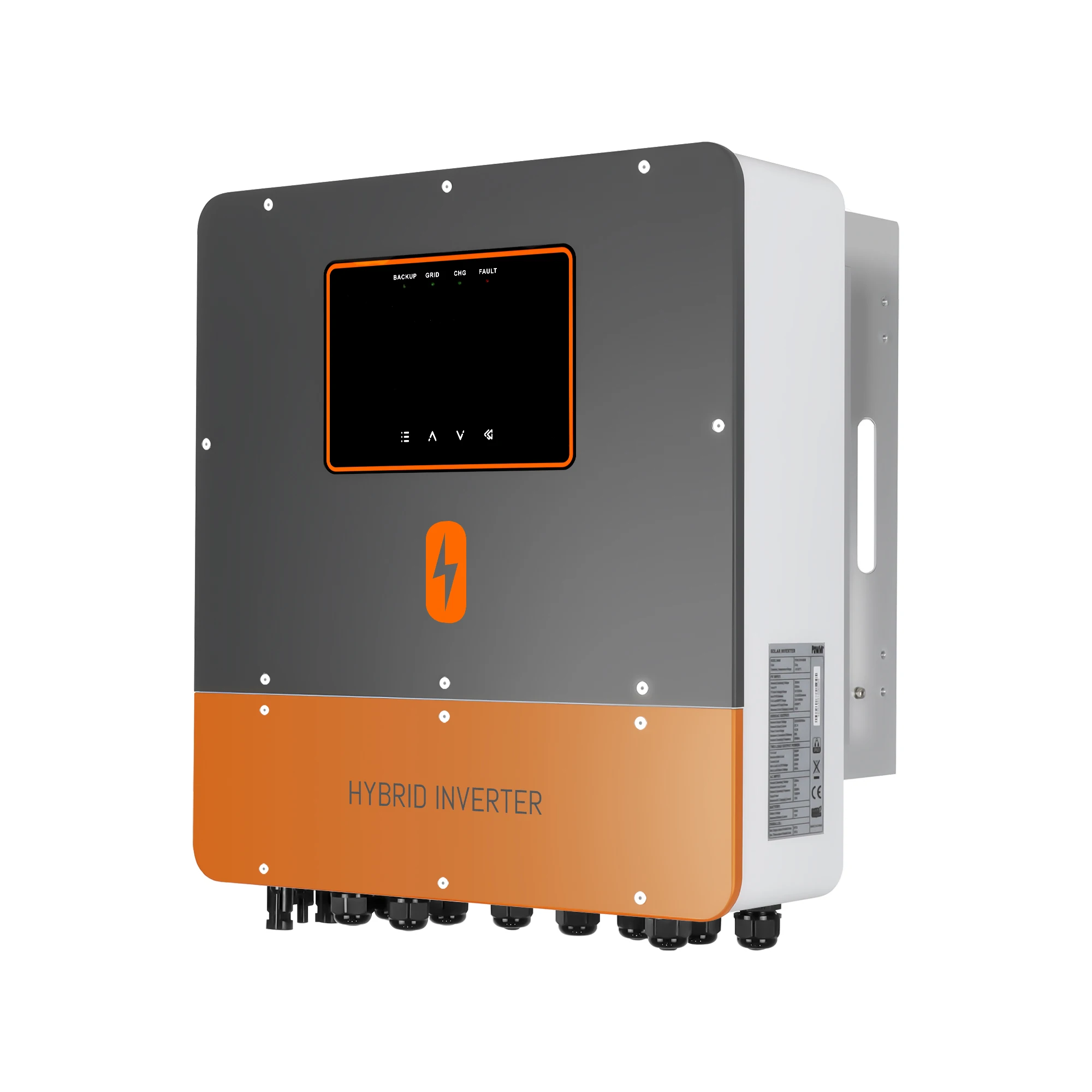 PowMr Touch Screen IP65 Built-in Wi-Fi 6KW 230Vac Support Parallel Up To 36KW Energy Storage Hybrid Solar Inverter