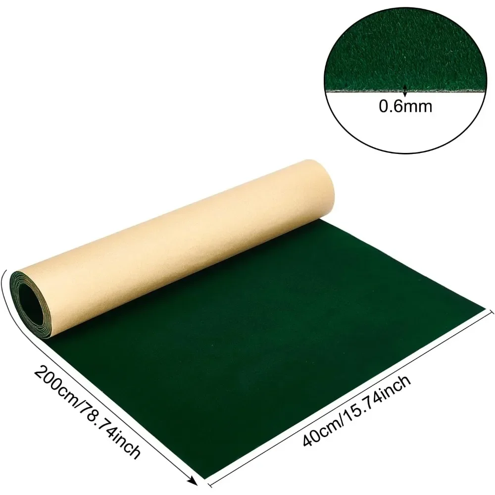 78.5x15.7 Inch Dark Green Self Adhesive Velvet Flock Liner Velvet Fabric for Valentine's Day Jewelry Drawer Craft Fabric