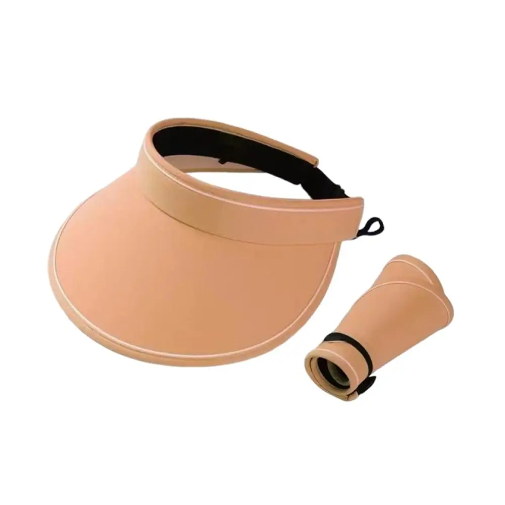 Fashion Sun Protection Summer Sun Hats Empty Top Portable Beach Hat Foldable Wide Brim Visors Cap Men Women