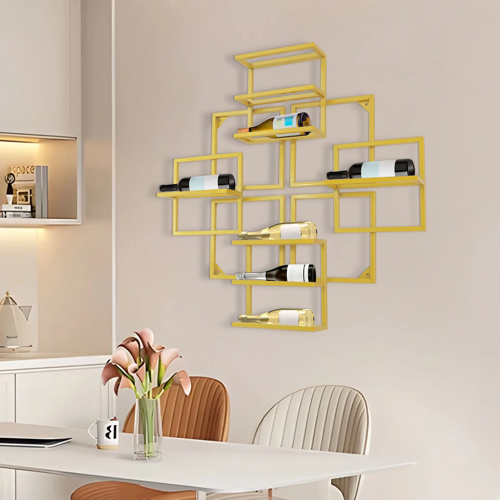 

Red Wine Storage Rack,Wall Mounted Wine Rack, Wine Bottle Holder, Wine Storage Display Rack, Farmhouse Decor Wall Bar Shelf