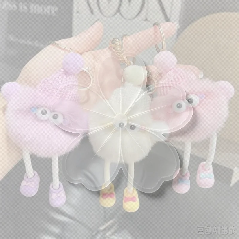 Cute Fluffy Elf Monster Keychain With Knitted Hat Long Leg Pom Pom Doll Bag Pendant Gift For Girls Students Daily Decor