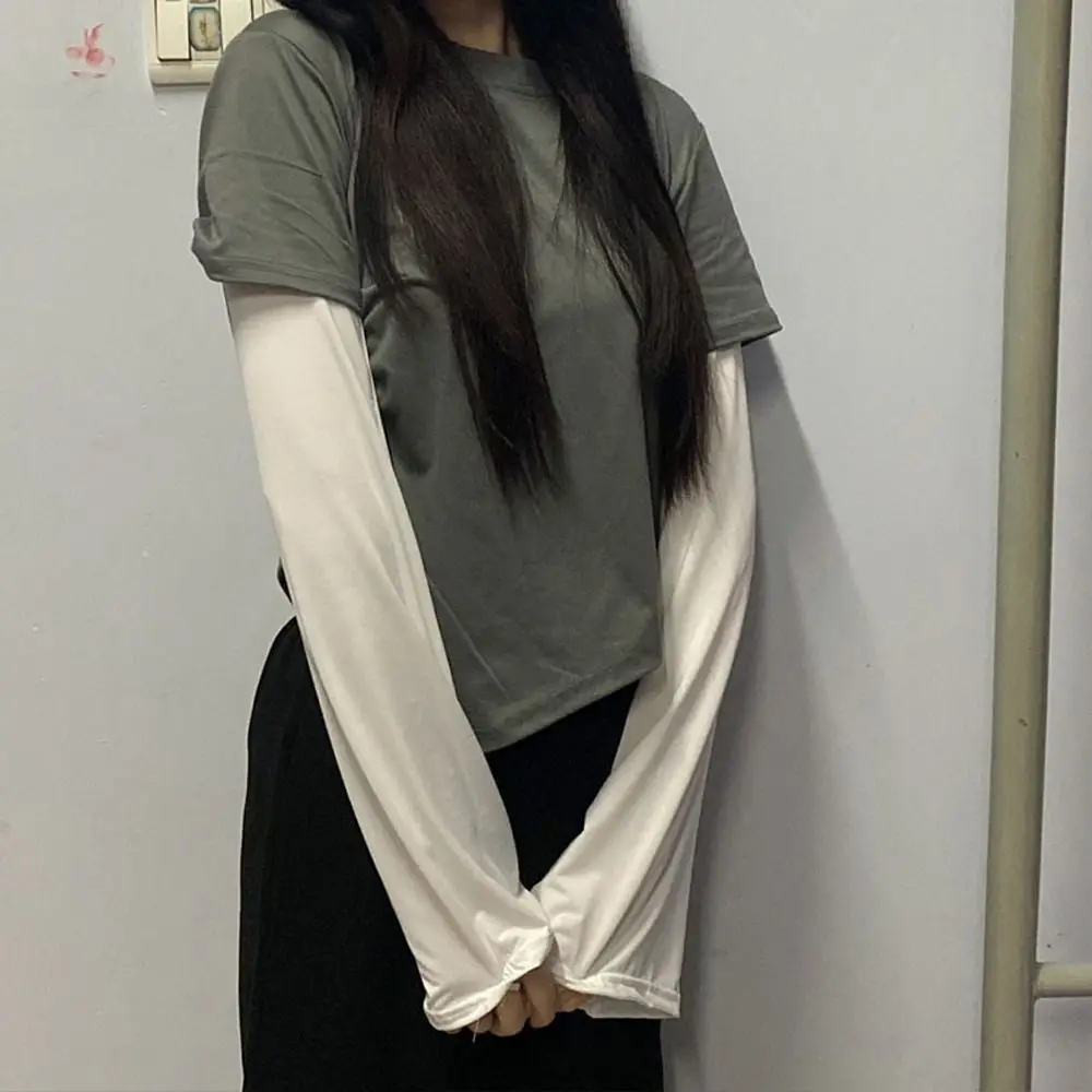 Size Loose Arm Sleeves Solid Color Women Arm Sleeves Summer Sunscreen Sleeves Ice Silk Arm Sleeves Driving Sunscreen Sleeves