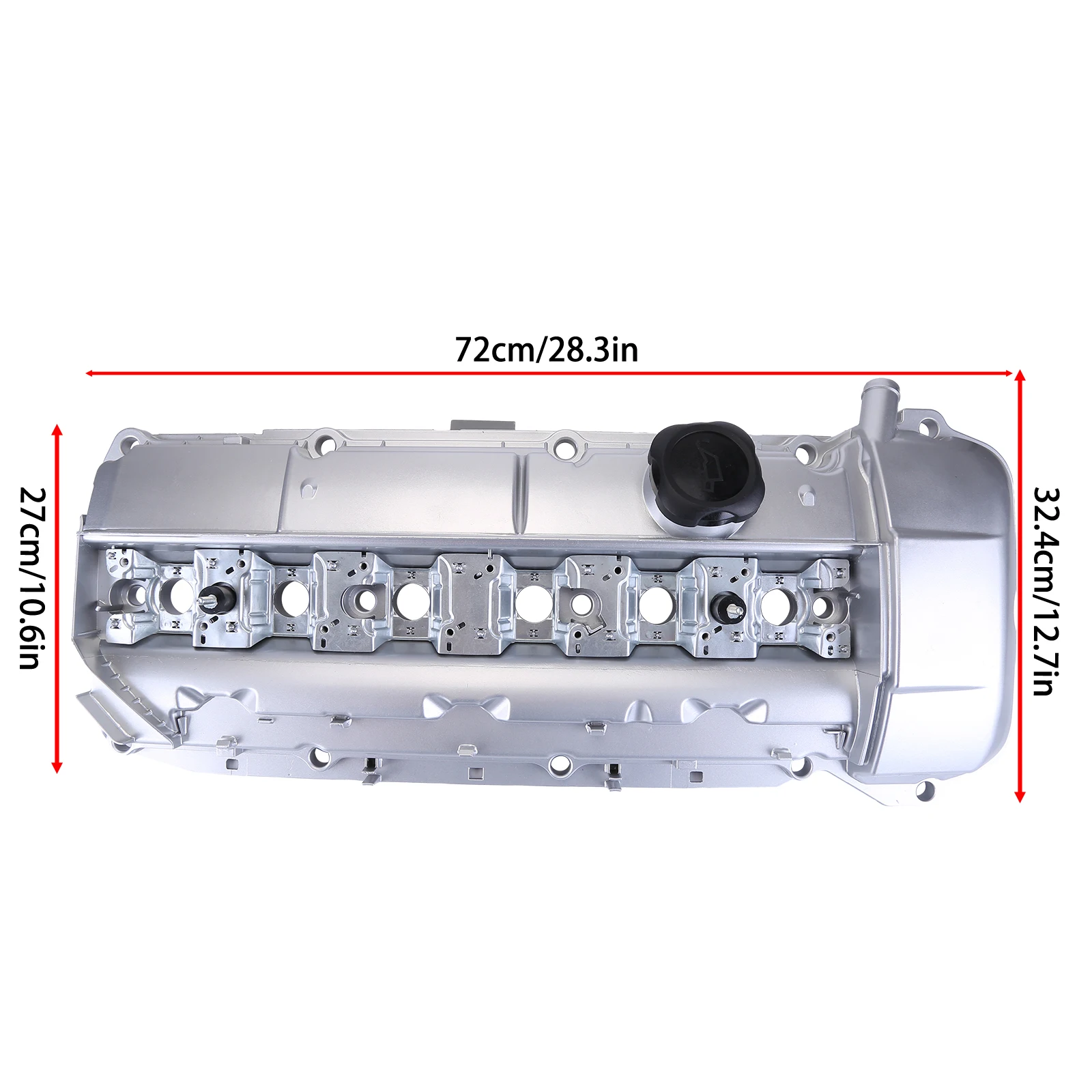 Aluminium-Ventildeckel mit Dichtung 11121437395 Kompatibel für E39 E46 E53 525i 325i X5 Z3 M52 M54