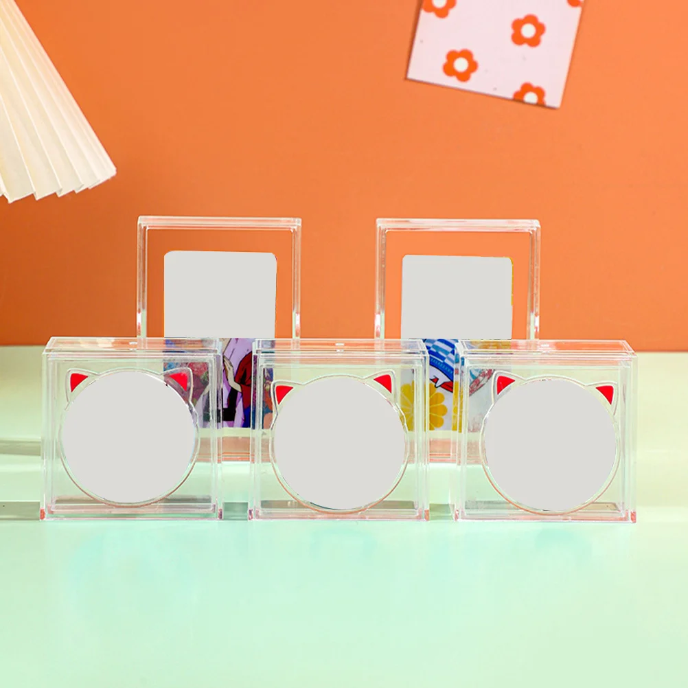 2Pcs Acrylic Currency Collection Box Portable Coin Display Storage Case Transparent Clear Currency Holder Organizer