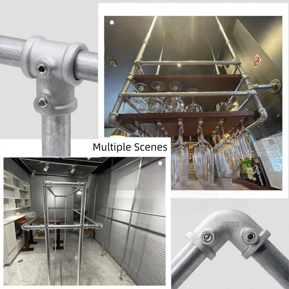 1 \ 2 ''/3 \ 4 "/1'' Raccordo per tubi Connettore in lega di alluminio Acciaio Fibbia fissa Telaio di fissaggio Circolare FAI DA TE Connettore per tubi circolari