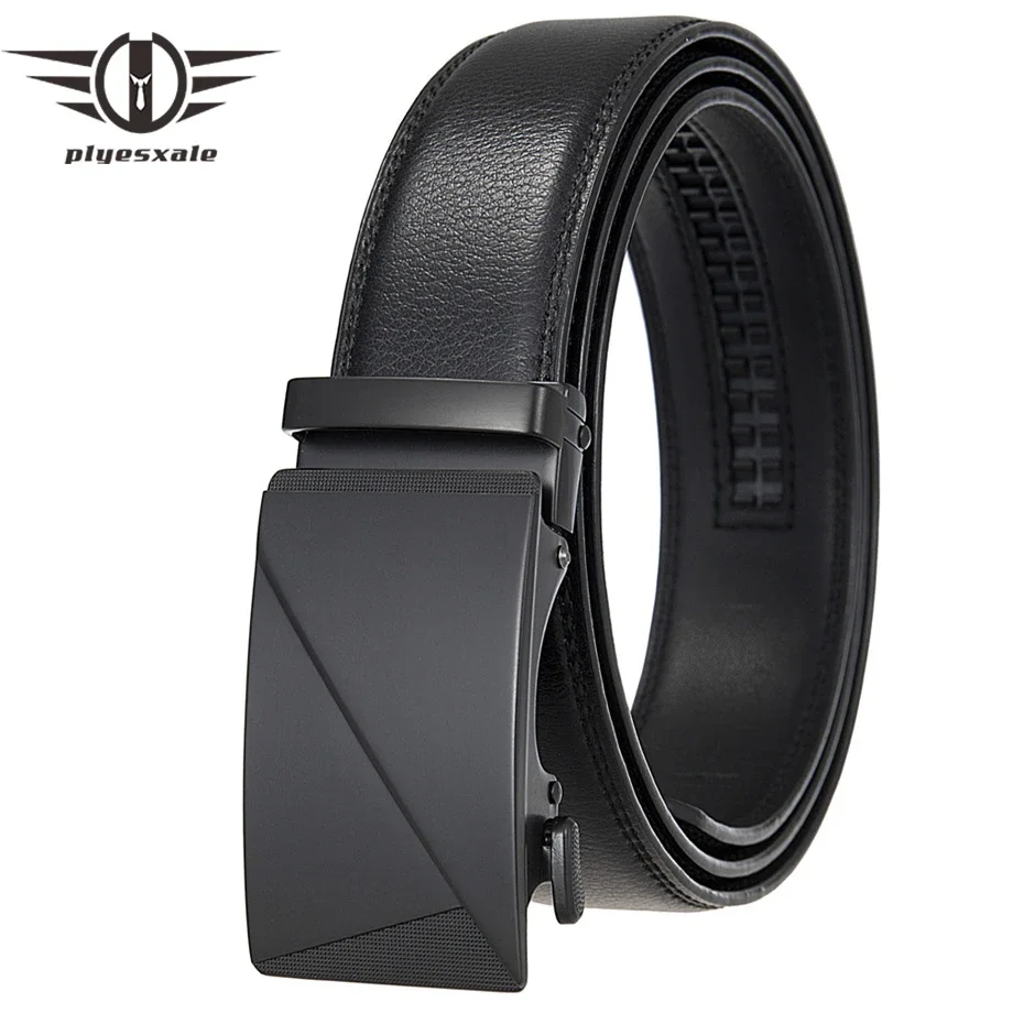 

3.5cm Width Man Belt Genuine Leather Top Quality Automatic Ratchet Buckle Dress Belts For Men Fashion Waist Strap Male B974