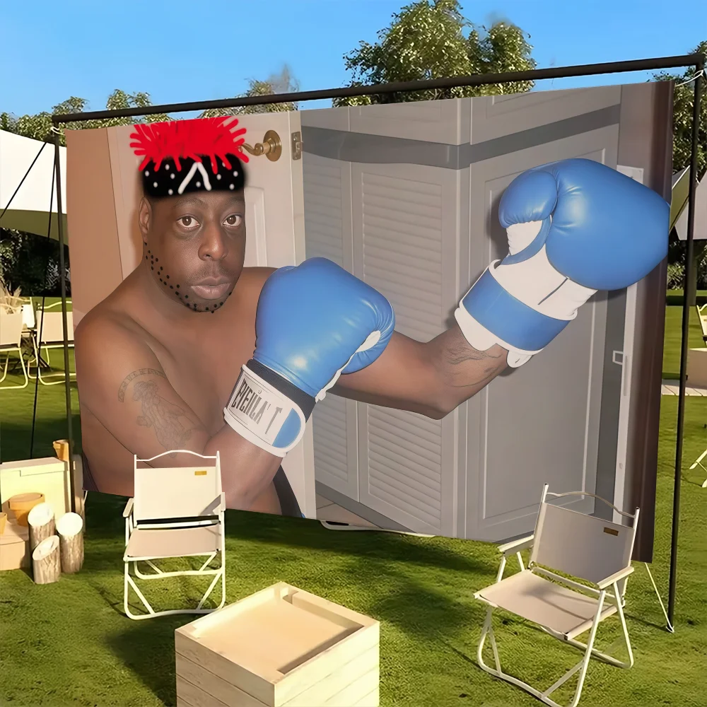 علم L-Lester الديكور الأخضر في الهواء الطلق نزهة حفلة الفن Q الملاكمة معلقة المنزل التخييم مضحك لافتة الحفلات #1