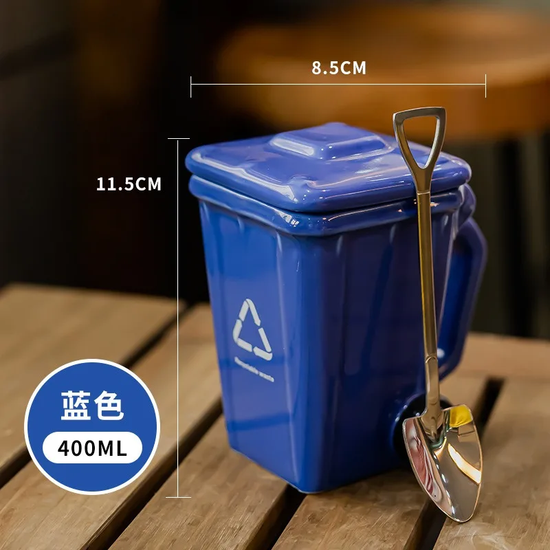 400ml Creative Trash Can Mug Unique Ceramic Coffee Cup Funny Design for Home & Office Use