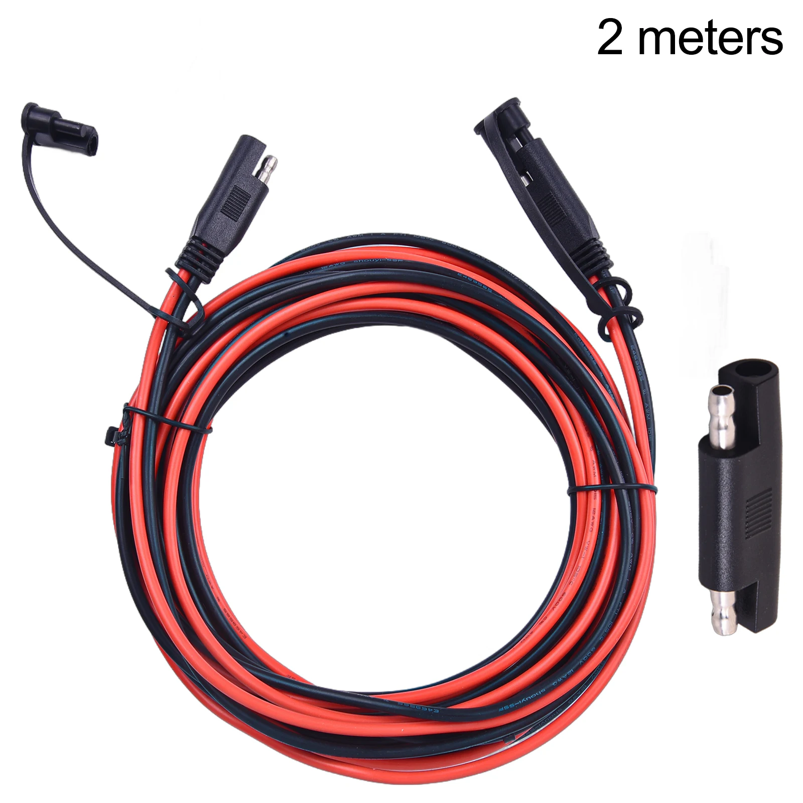 SAE 12AWG Extension Cable with Polarity Reverse Adapter for Solar Panel Battery Chargers RV and Trolling Motor Compatible