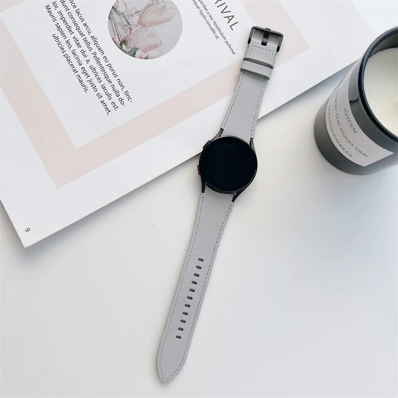 Bracelet en cuir pour Samsung Galaxy Watch 4, 40/42/44/46mm, remplacement de montre intelligente, bracelet de montre sport classique