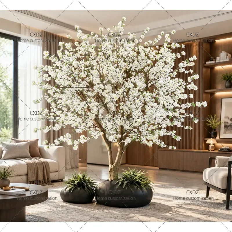 Simulation Apricot Blossom Pear Peach Tree Bionic Fake Large Wishing Tree Indoor Shopping Mall Props Landscaping Decoration
