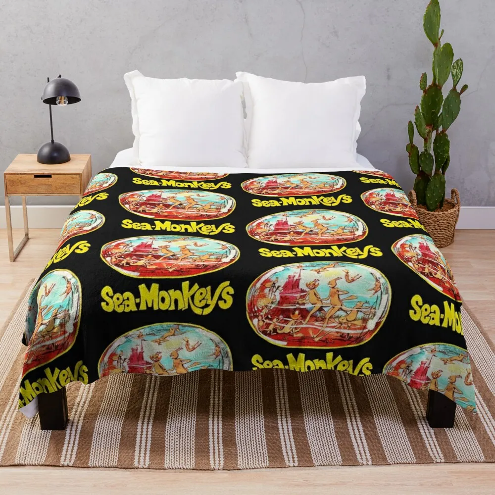 

Vintage Sea Monkeys Throw Blanket Travel Stuffeds Decoratives Blankets