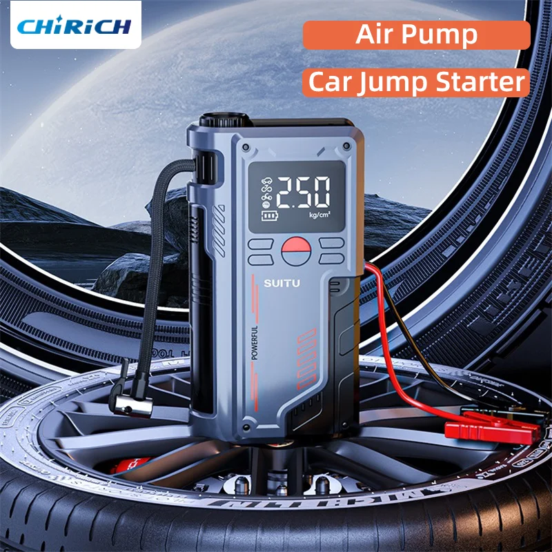 10000mAh Power Bank With Car Jump Starter 12V 1000A Auto Air Pump Tyre Inflator Car Booster Charger Emergency Starting Device