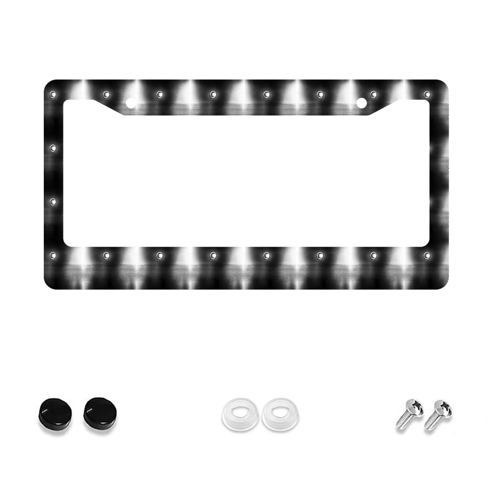 

1 шт. Серебряная металлическая рамка номерного знака с 2 отверстиями и перфорированным рисунком, алюминиевый материал, 6x12 дюймов, включает комплект винтов, ретро