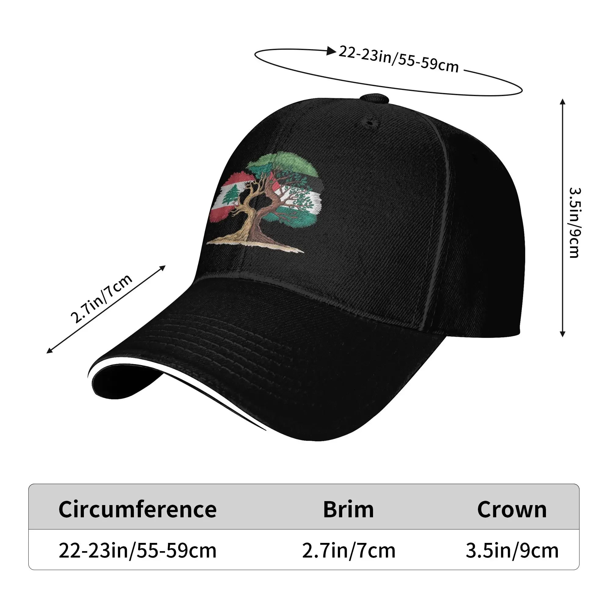 Lebanon Palestined Flag Sun Baseball Cap Spring Unisex-Teens Custom Logo Trucker Hat Dropshipping Fitted Hiking Baseball Caps view 2