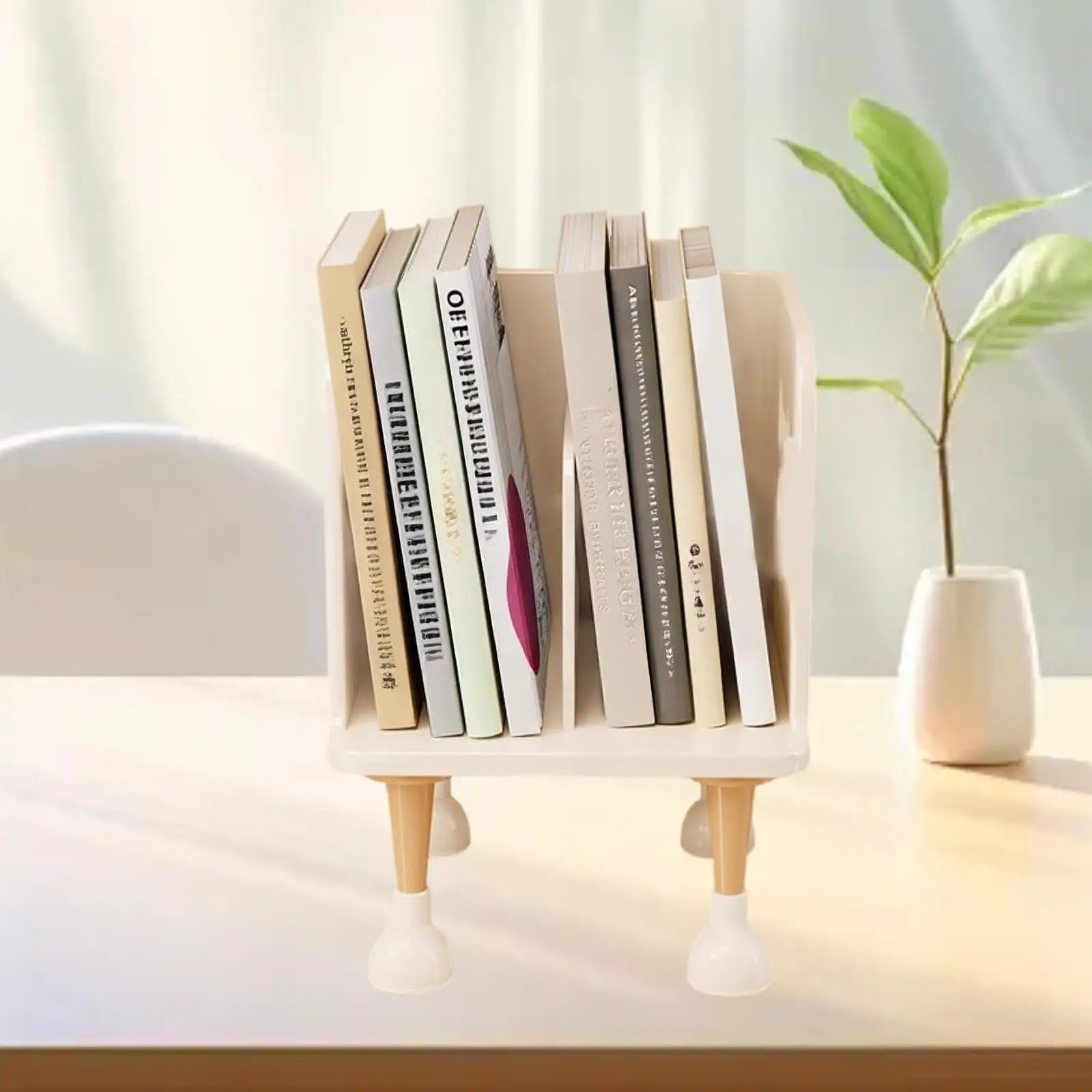 1x divertido desktop estante organizador decorativo criativo livro rack de armazenamento livro prateleira revista titular para mesa cds casa livros dormitório