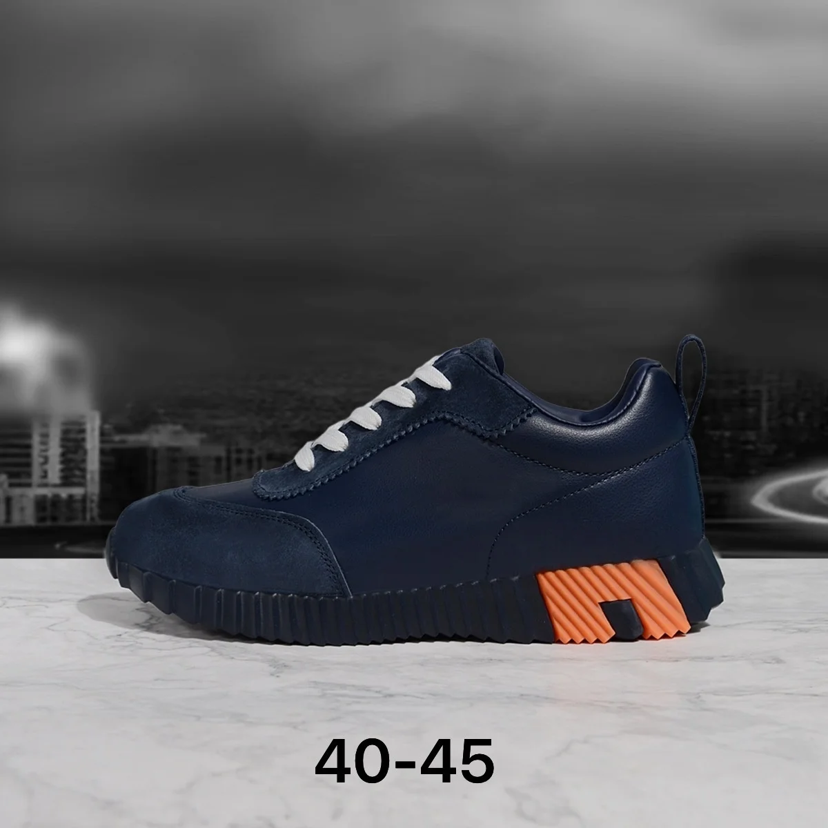 NOUVEAU POPULAIRE Chaussures de sport basses pour hommes, style décontracté patchwork, à lacets, bout rond, semelle épaisse antidérapante, pour l'été et l'extérieur