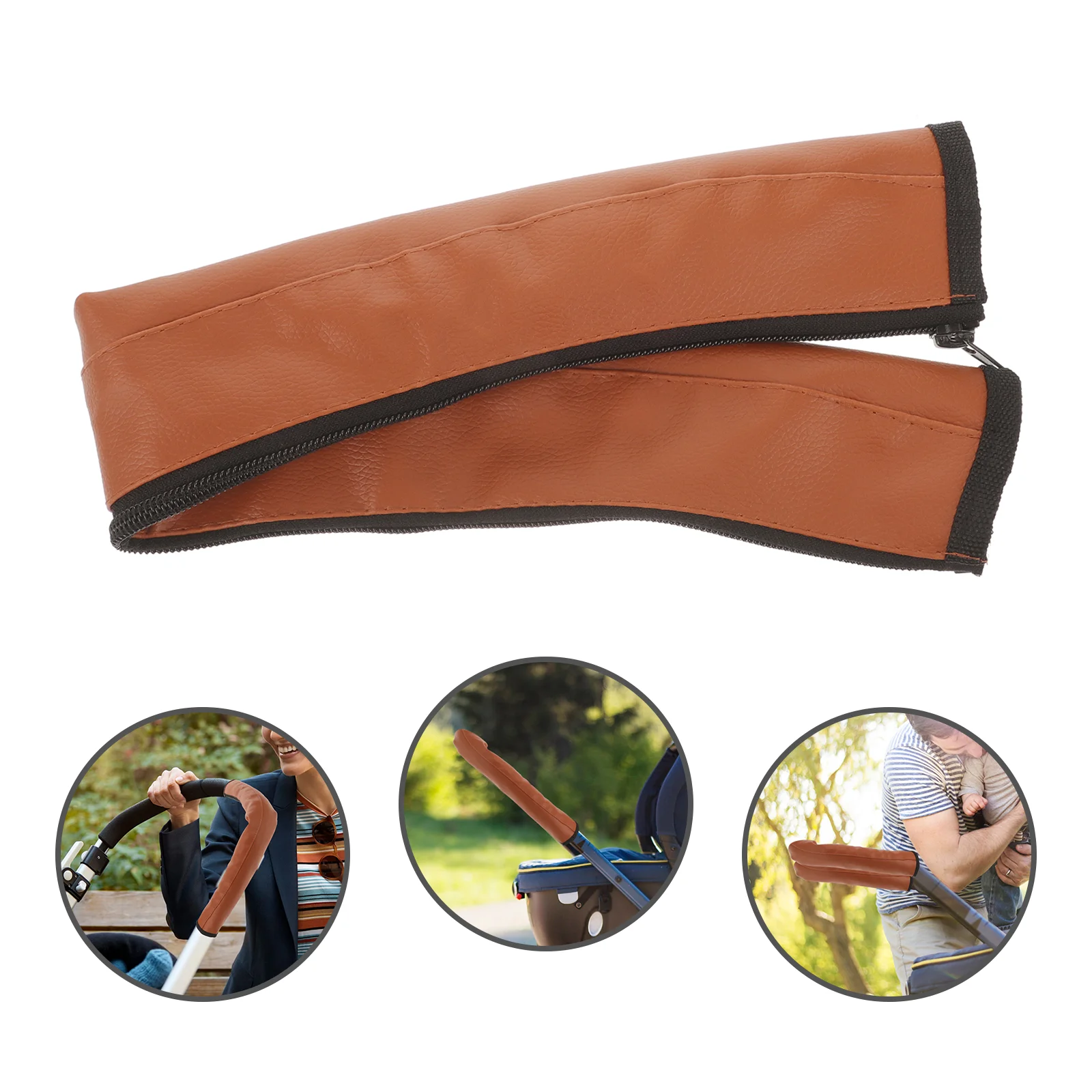 Stroller Trolley Cover Replacement Handle Sleeve Gloves Covers Brown Handlebar