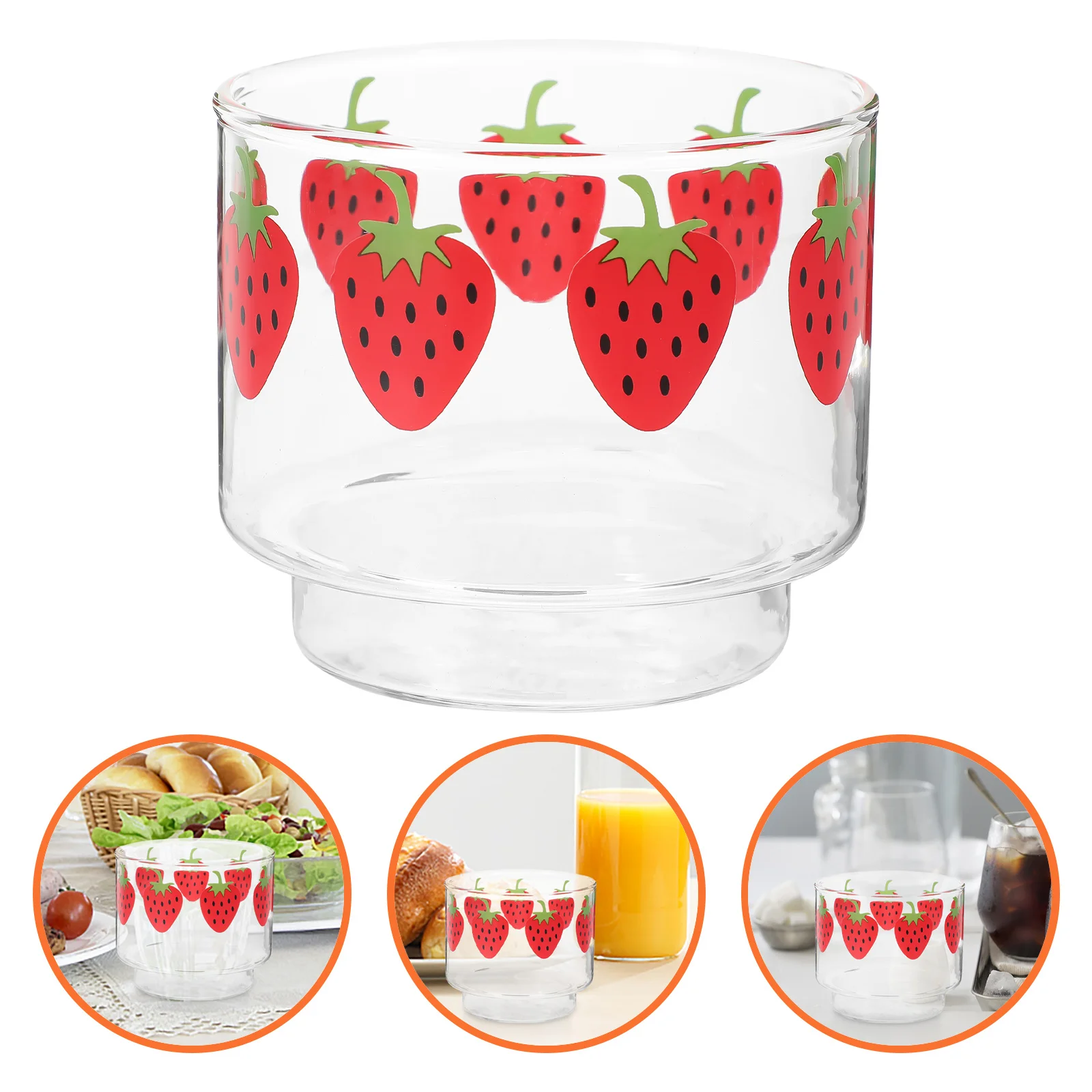 

Strawberry Glass Cup Clear Transparent Glass Mug Coffee Milk Tea Cup Suitable for Hot Cold Drinks Water Juice Mug