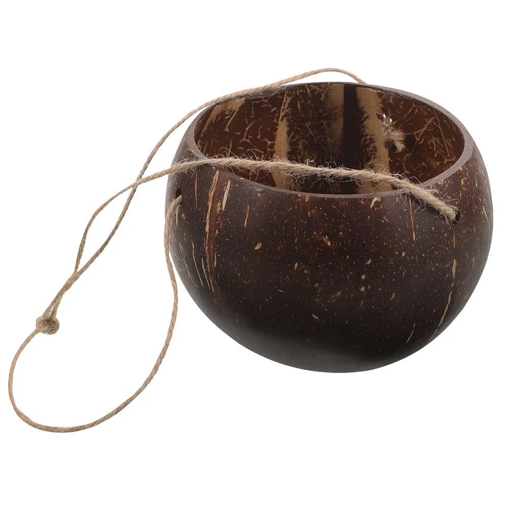 

Natural Coconut Shell Hanging Flower Pot Handmade Woven Planter For Indoor Outdoor Garden Balcony Rail Plant Holder Decor