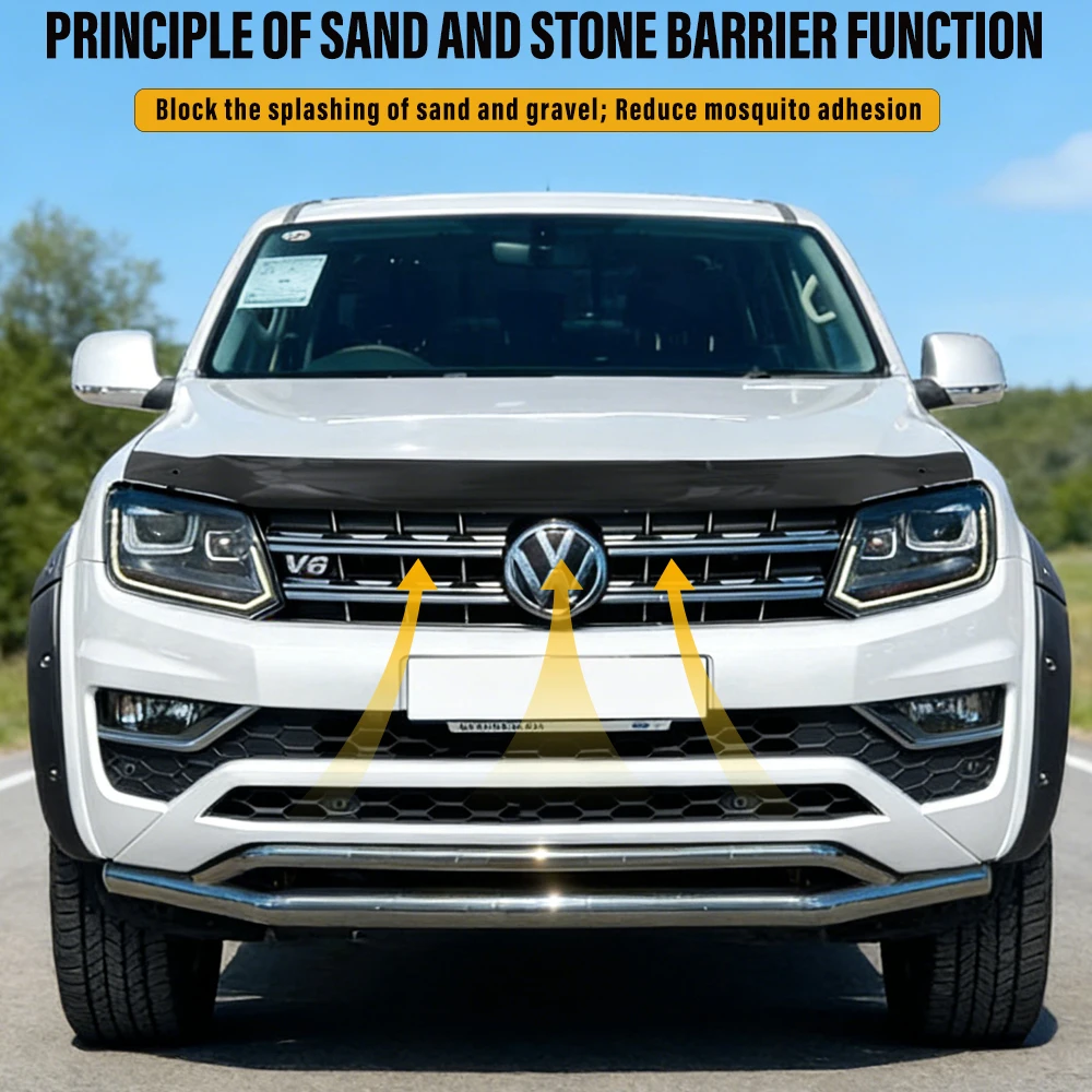 Bild 5: Acryl-Frontschutz für VW Volkswagen AMAROK 2009-2022 Motorhaubenschutz Getönter Windabweiser Auto-Außenzubehör