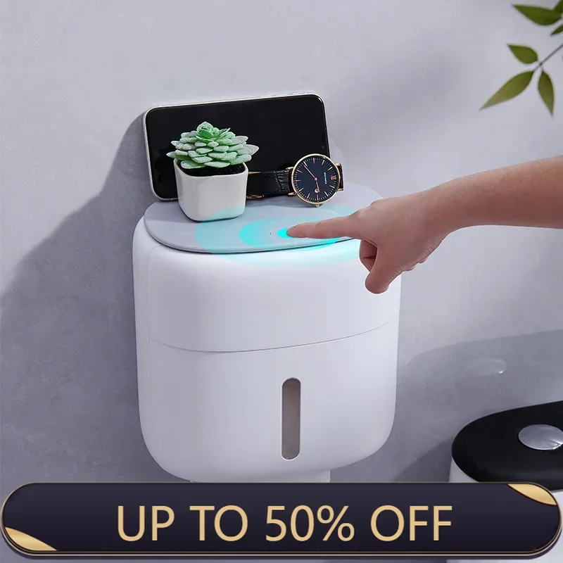 Paper Towel Rack Storage Rack Suction Box Wall Mounted Waterproof Roll Paper Rack Without Punching Bathroom Accessories