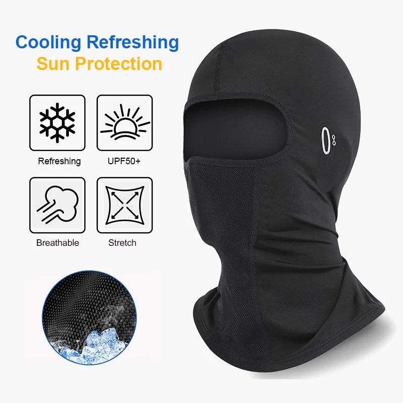 Balaclava de Proteção Solar para Ciclismo e Caminhada, Máscara Facial Completa de Seda Gelada com Aberturas para Óculos, Refrescante, para Homens e Mulheres, Cobertura Facial para Motocicleta