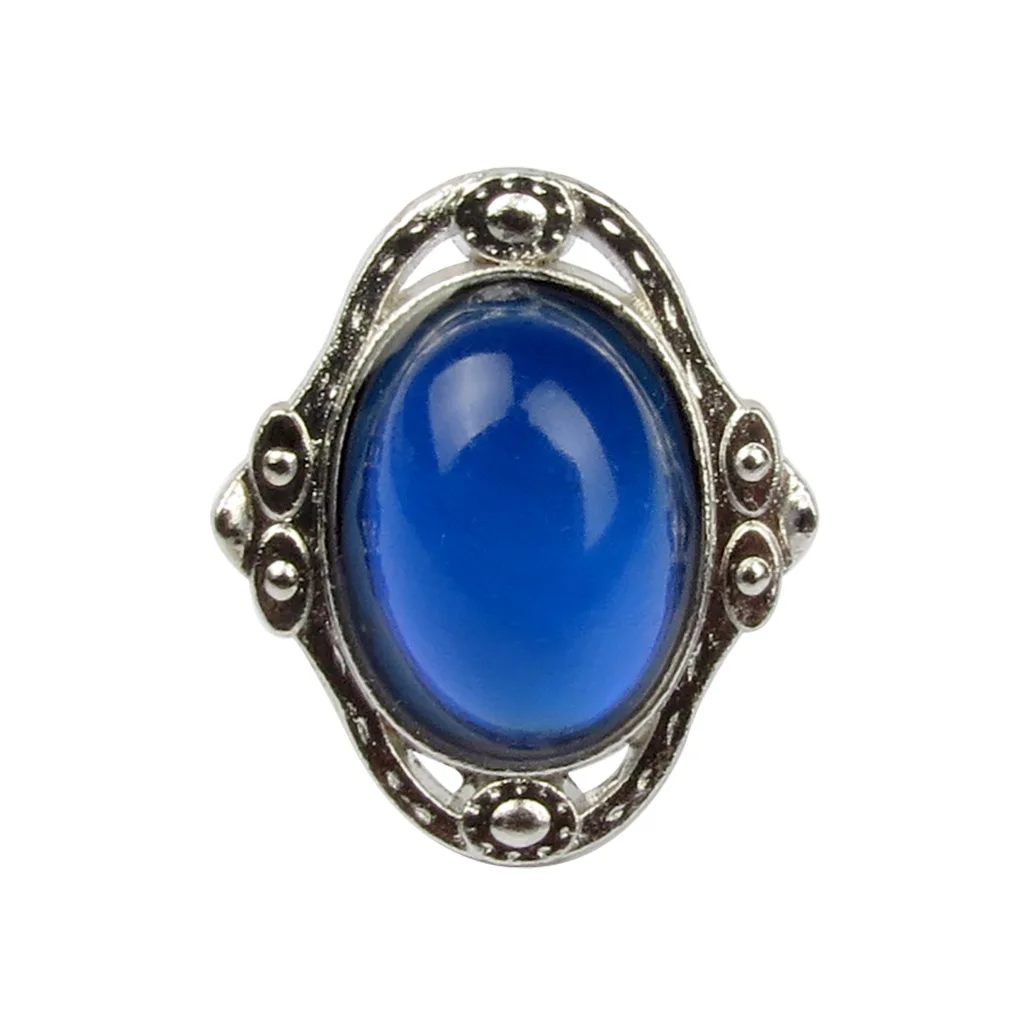 خاتم عصري بيضاوي مقلد من الأحجار الكريمة للرجال والنساء خواتم حرارية هدية مجوهرات للحفلات