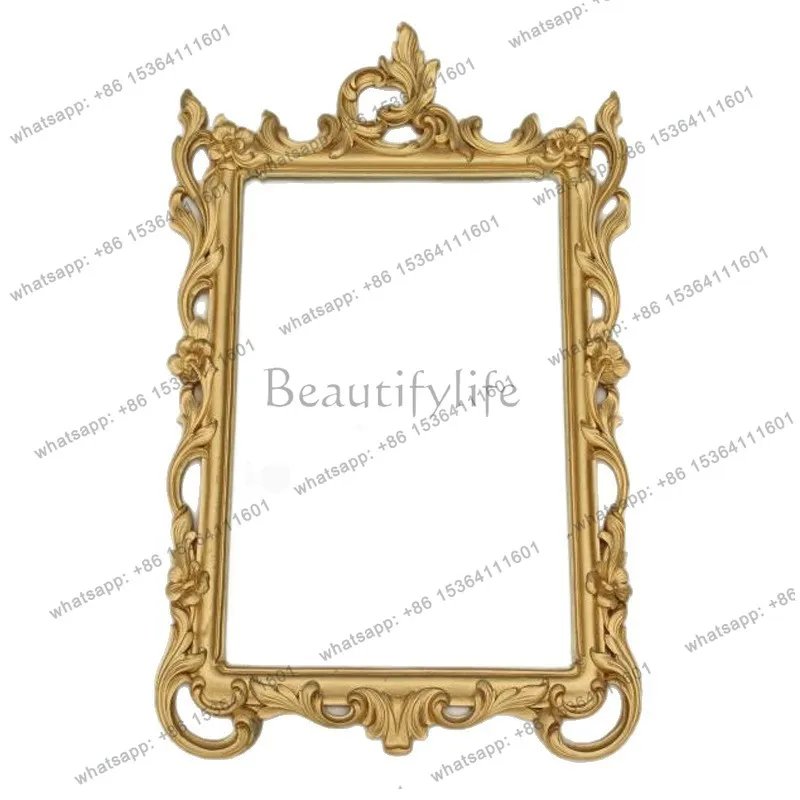 American retro luxury makeup mirror wall-mounted decorative bathroom bathroom mirror