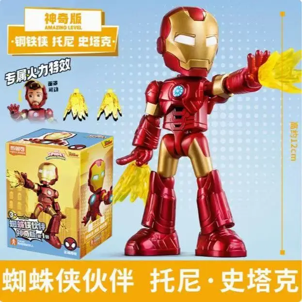 

12 см Marvel Spider Amazing Friends 3 Blind Box Модельные наборы Человек-паук Питер Паркер Майлз Гвен Фигурка Сращивание игрушек