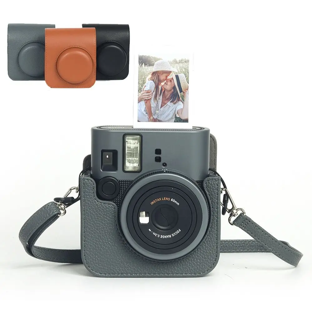 PU Leather Instant Camera Case Anti Scratch Shockproof Protective Cover Portable Retro Storage Bag for Fujifilm Instax Mini 41