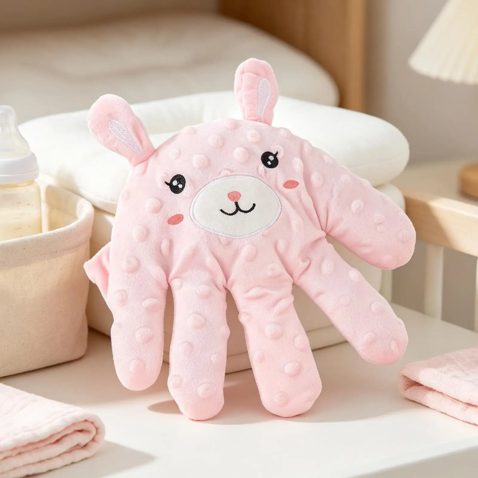 Kids Patting Hand 3-Mode Automatic Remote Control Plush Pillow Kids Sleeping Patting Palm Hand for Boys Girls Home Bedroom Bed