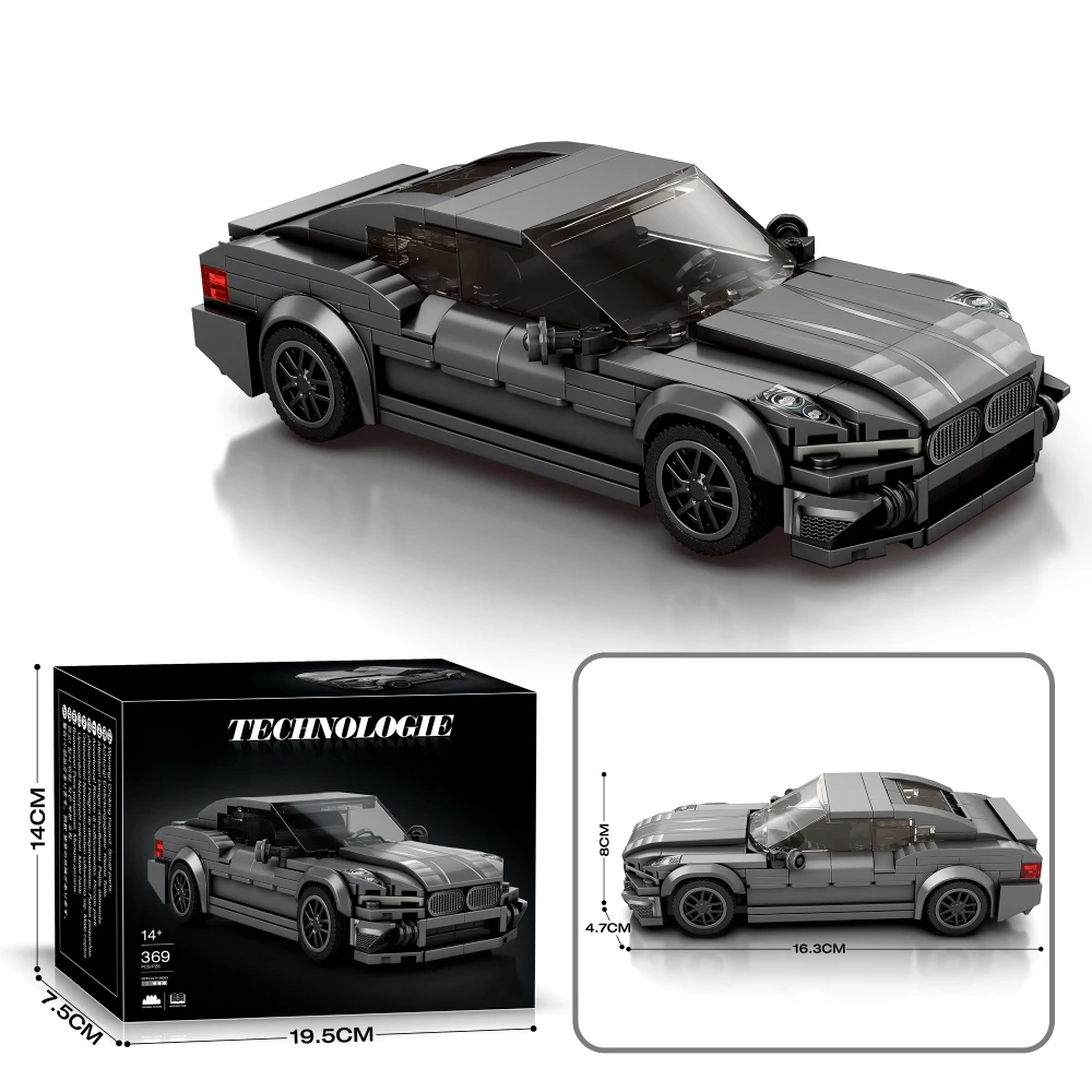 مجموعة مكعبات بناء السيارة الرياضية للبالغين، مجموعة ألعاب نموذج عرض قابلة للجمع لسيارة السباق، هدية إبداعية للأطفال الأولاد والبنات، 369 قطعة