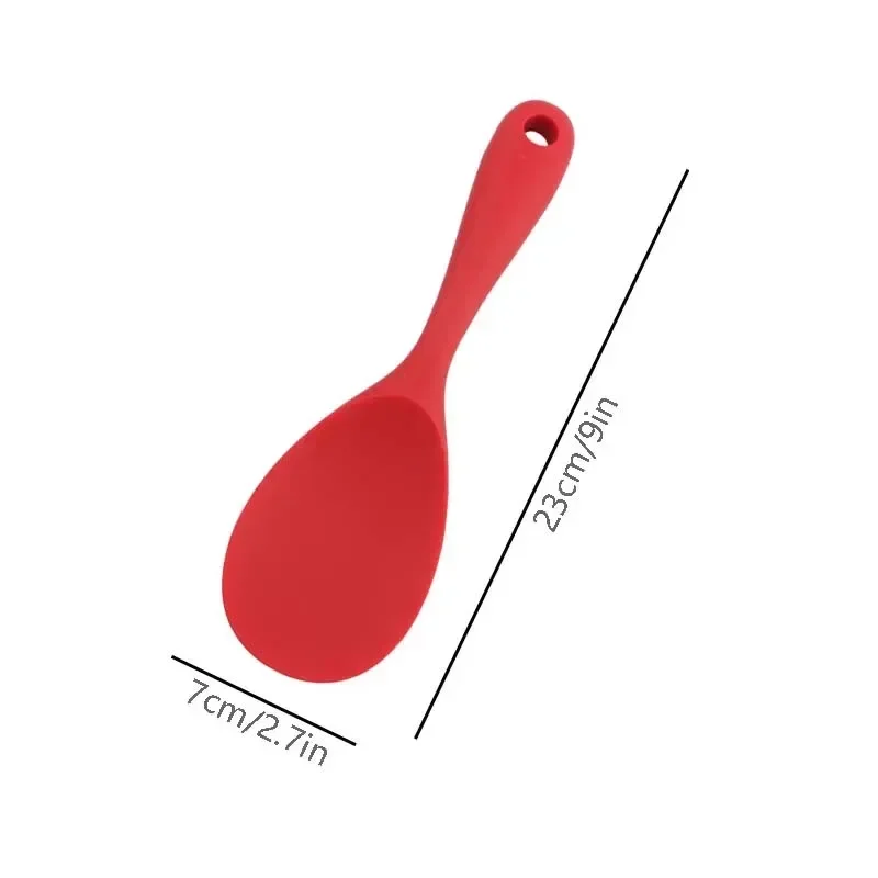 Hanging Silicone Rice Spoon Kitchen Ladle Non-stick Saucepan Electric Rice Cooker Cooking Scoop with Holes Household Items