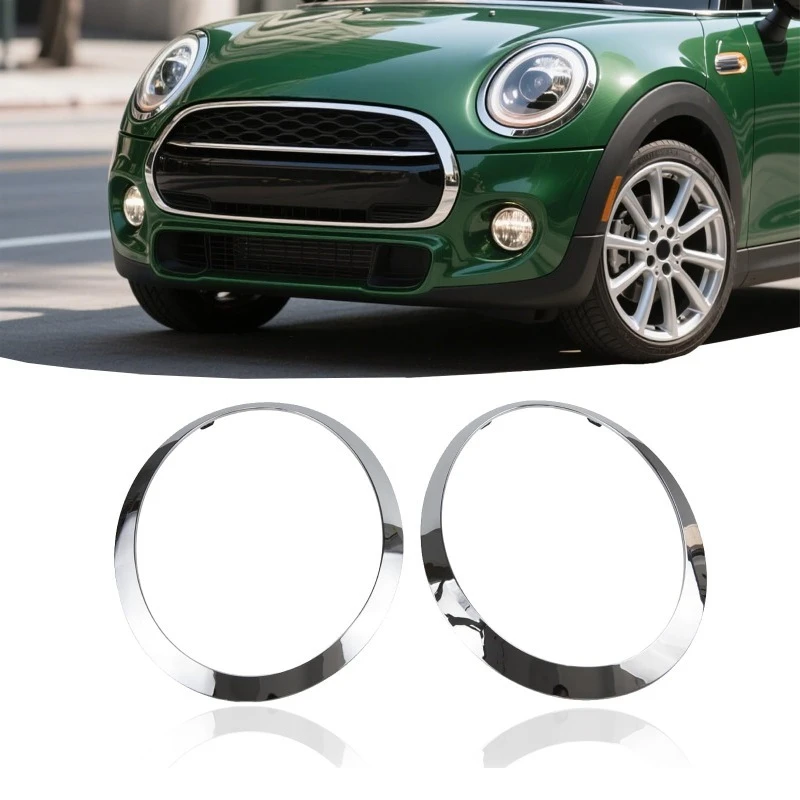 1Pair Gloss Black/Silver Plated Car Headlight Frame For MINI Cooper S R56 R57 R55 Clubman 2007-2015 51137149905 51137149906