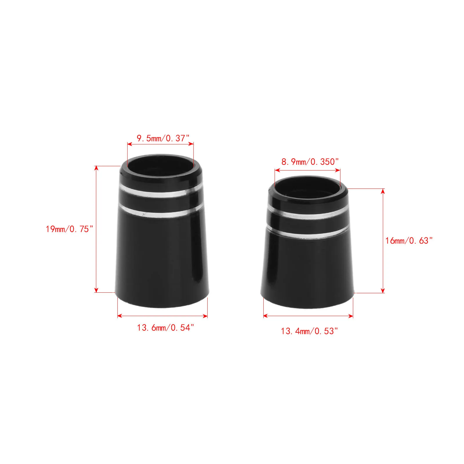 50 قطعة جولف البلاستيك الحلقات مع حلقة مزدوجة تناسب 0.350 أو 0.370 تلميح مكاوي رمح نادي مهاوي كم محول استبدال 16 مللي متر/19 مللي متر #6