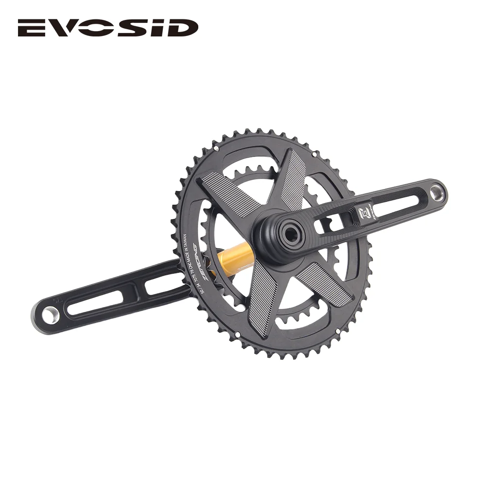 EVOSID Ultralight Road Bike Crankset Double Chainwheel 50-34T/52-36T/53-39T Hollow Tech Crank 170mm Folding Bike Crankset