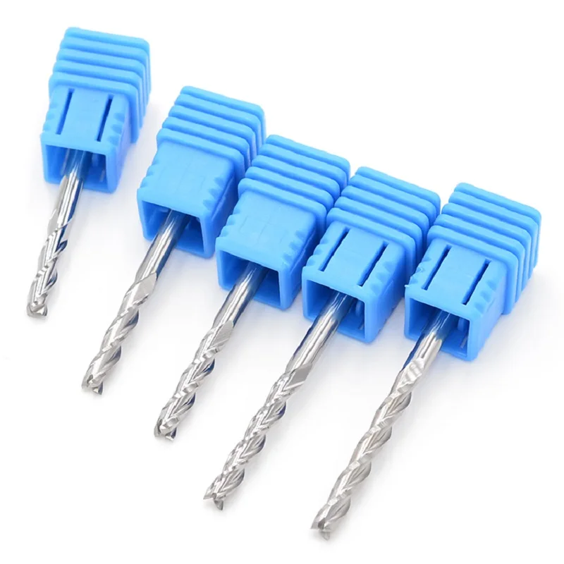 3.175*22 Three Flutes Spiral Engraving Cutters/ Drill Bits/ Carbide Tool Bits For Carving Wood CNC Router Machine