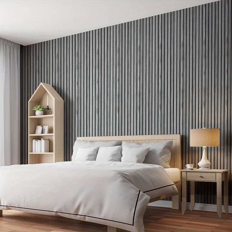 Self-Adhesive Wood Grain Wall Panel Waterproof Wood Grain Decorative Wallpaper for Living Room Bedroom TV Background Wall Decor