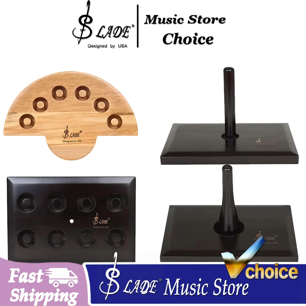 SLADE Oboe Mouthpiece Storage Stand Fit Sax Flute Oboe Holder Detachable Anti-slip Base 6/8 Holes Wind Instrument Display Rack