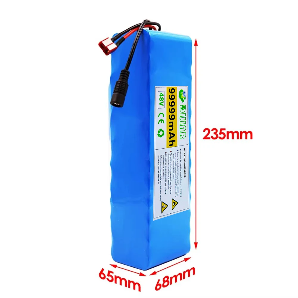 New 48V 99.99Ah 2000W 13S3P DC/T Lithium Ion Battery Pack Suitable for 48V motors with BMS+54.6V Charger