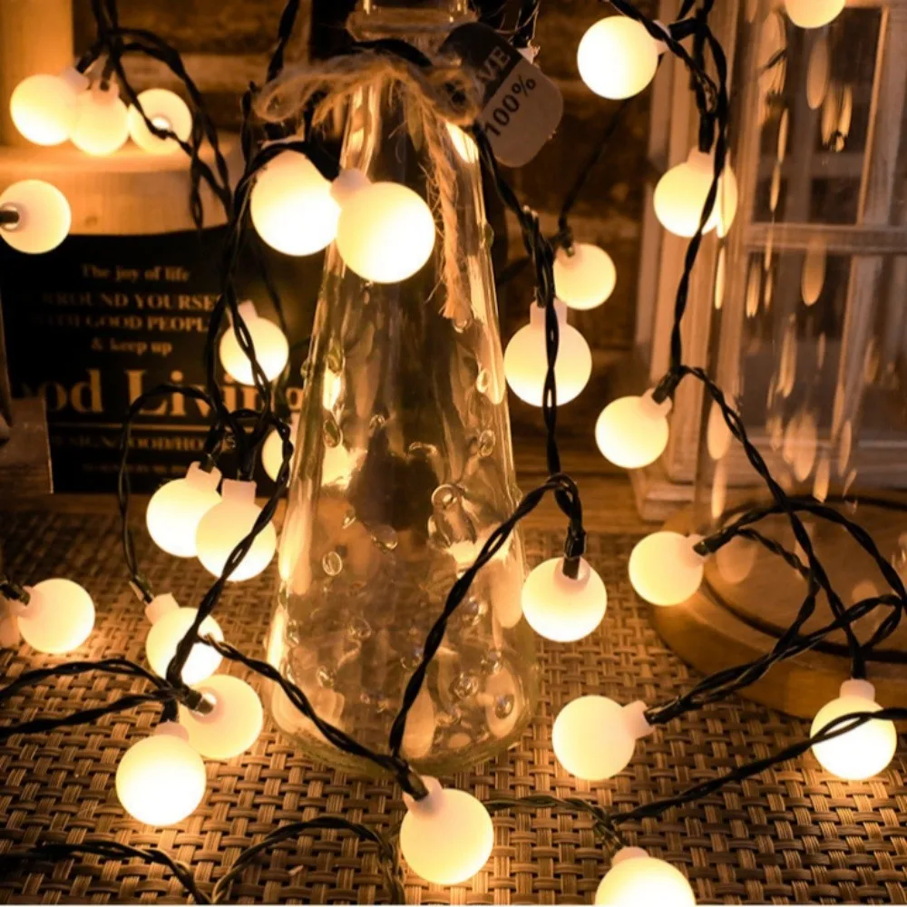 

Solar Powered Waterproof Frosted Globe String Light LED Fairy Lights for Bedroom Garden Patio Christmas Wedding Party Home Decor