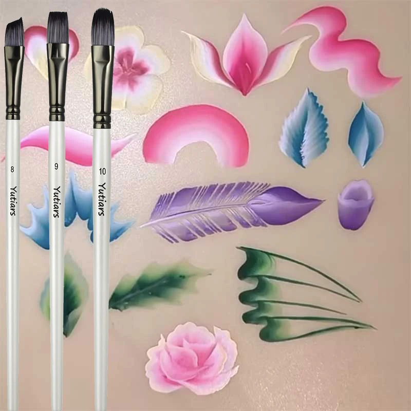 10-teiliges Gesichtsmalerei-Pinselset - Nylonborsten Geeignet für Aquarell, Farbverlauf und Acryl- oder Ölfarben. – Detail 5