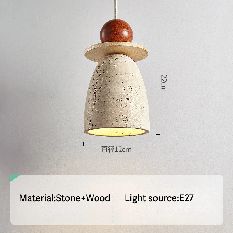 الحديثة الحجر قلادة LED ضوء 110 فولت 220 فولت الترافرتين الثريا السرير ديكور ليلة مصباح لغرفة النوم المعيشة الطعام قلادة مصباح #6