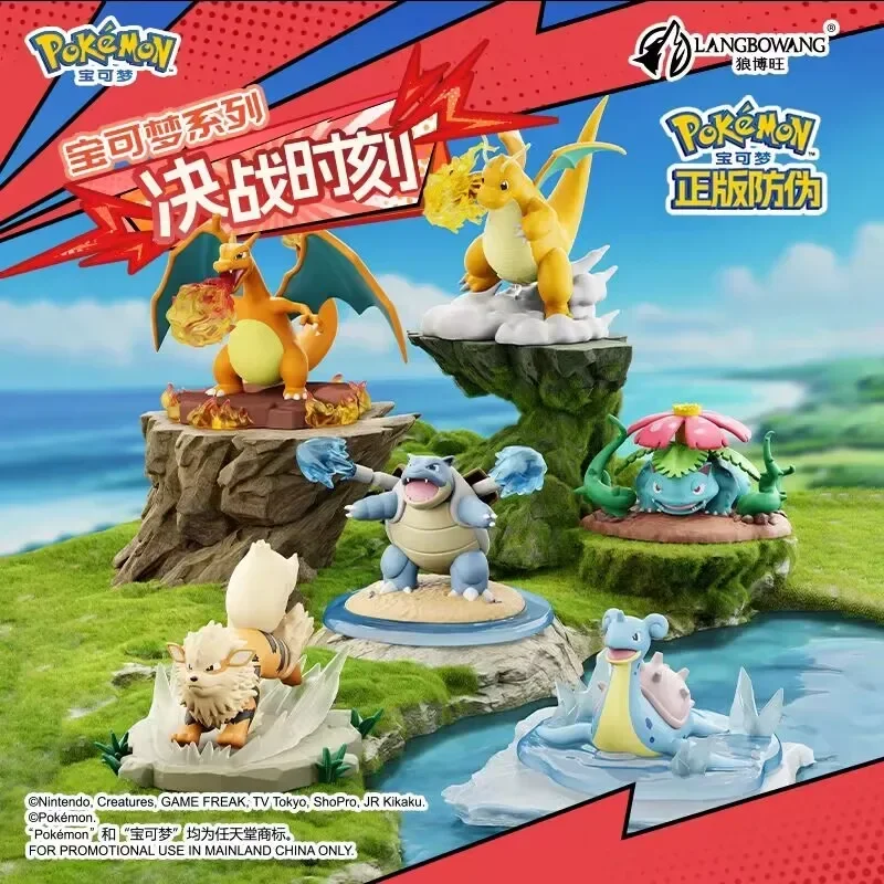 10cm Pokemon Figure Set, Charizard Blastoise Venasaur Arcanine Lapras, PVC Action Model Statue for Collection Display Gift