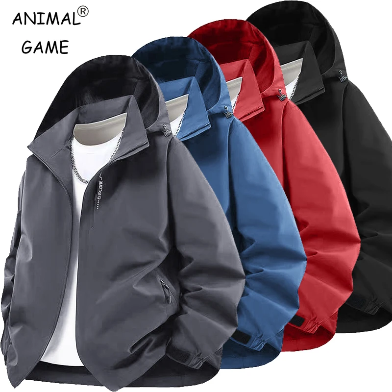 

Уличный мужской ветрозащитный повседневный плащ, легкие пальто с капюшоном, уличная одежда, водонепроницаемая уличная одежда для пешего туризма, альпинизма с капюшоном